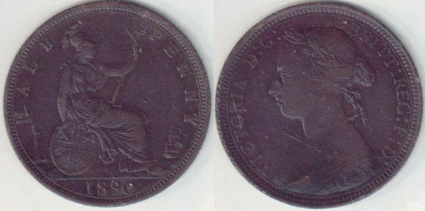 1890 Great Britain Half Penny A005695